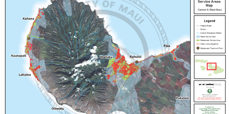 Water & Sewer Areas for Central & West Maui (GPAC Map)